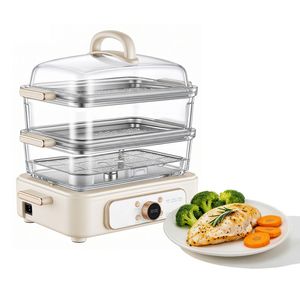 <b>Electric</b> Food <b>Steamer</b> 10.6 QT 3-Tier Stainless Steel Trays 1200W Vegetable <b>Steamer</b> for 2-4 Servings - Product Image 1