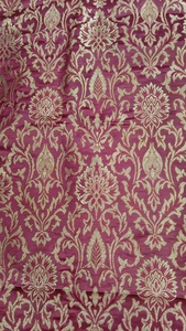 Banarasi Zari 100% Polyester Medium <b>Weight</b> Jacquard <b>Fabric</b> for Girls - Product Image 2
