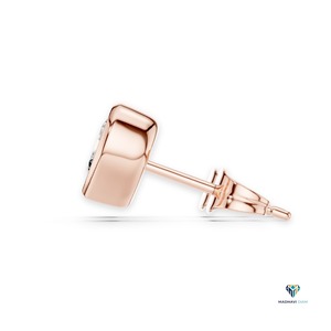 Ensemble de bijoux en or rose 2,50 carats avec diamants de laboratoire en forme de cœur, pendentif cœur serti clos et boucles d'oreilles clous en or 18 carats, bijoux fins minimalistes - Product Image 2