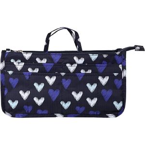Organizer per Borsa ad Alta Capacità con 13 Tasche e Manico, Stampa Cuori Blu, Inserto per Borsa Interna, Accessorio per Borse - Product Image 1