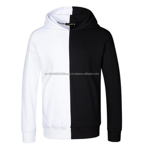 Pull pour hommes en mélange de coton de haute qualité OEM Blank Customize Logo Color Block Casual Bicolor Sweat à capuche Hoodies - Product Image 1