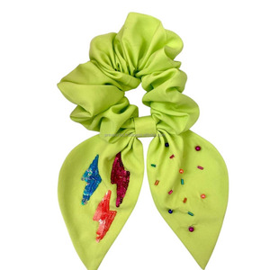 Chouchou perlé de football jour de match cravate de cheveux perle de rocaille casque arc élastique bandeau personnalisé Cheer cheveux écologiques faits à la main - Product Image 5