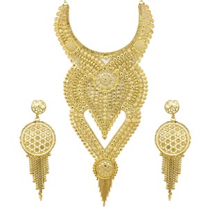 Wholesale Turkish Design Bridal Jewelry Set 14K 18K 24K Gold Plated Traditional Dubai Style Heavy Necklaces and Earrings Set - Product Image 1