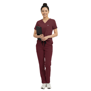 Conjunto de Uniforme Médico de Alta Calidad en Spandex/Algodón, Top con Cuello en V, Pantalones Jogger Cargo, Uniforme de Hospital, Fabricante OEM, Unisex - Product Image 1