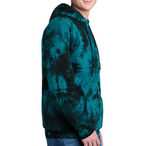เสื้อสเวตเชิ้ตมีฮู้ดผู้ชายแบบ Tie-Dye เนื้อผ้านุ่ม ระบายอากาศได้ดี แขนยาว พร้อมปลายแขนแบบริบ ปรับฮู้ดและด้านหน้าได้ - Product Image 5