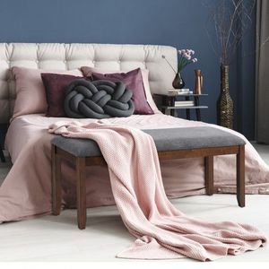 Muebles de Comedor - Banco Tapizado para Entrada con Patas de Madera - Product Image 4