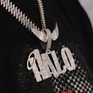 Personalized Halo <b>Name</b> Pendant 925 Silver VVS Moissanite Round Brilliant Cut Luxury Hip Hop <b>Custom</b> Letter Unisex Party <b>Necklace</b> - Product Image 3