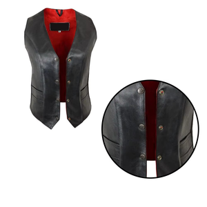 Chaleco de lona sin mangas con bolsillos laterales, talla grande, elegante, gótico, de doble botonadura y cuello en V, ligero y con estilo para mujer - Product Image 4