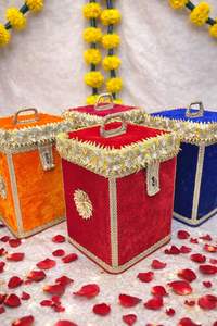 Decorative Velvet Stainless Steel Handcrafted Airtight Eco-Friendly Clip-on Lid Indian Container Wedding <b>Sweet</b> Favor Eid/Ramadan - Product Image 3