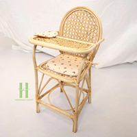 Chaise de salle à manger en rotin pour maison de poupée, faite à la main, en osier, mini-meuble pour poupée, jouet d'imitation pour enfants, OEM ODM Vietnam
