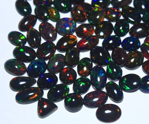 Wholesale Third Party Certified Natural <b>Gems</b> Healing Black Ethiopian Opal Cushion Cut Oval Pear Mix <b>Stone</b> CABS Crystal Cabochon - Product Image 1