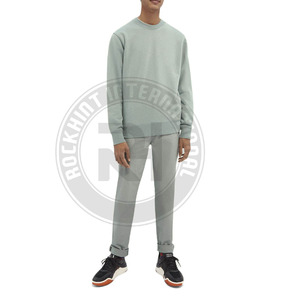 Sudaderas de Cuello Redondo al por Mayor de Fábrica, de Alta Calidad, con Logotipo Personalizado, de Algodón Pesado, Lisas, de Verano, 100% Algodón, con Hombros Caídos, sin Estampado - Product Image 5