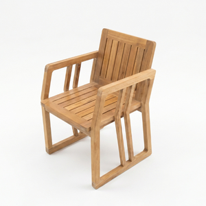 Fauteuil de jardin moderne en teck massif Sammen avec pieds à double angle, écologique et durable, pour utilisation en parc, designs personnalisés acceptés - Product Image 4