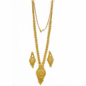ชุดสร้อยคอยาวทองชุบไมครอน 14K 18K 24K ขายส่ง, ชุดเครื่องประดับดีไซน์ดั้งเดิม, ชุดสร้อยคอยาวแฟชั่น - Product Image 3