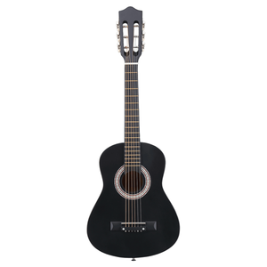 Guitare acoustique noire mate de 30 pouces avec plectres, cordes, capo, étui, accordeur et sangle - Product Image 1