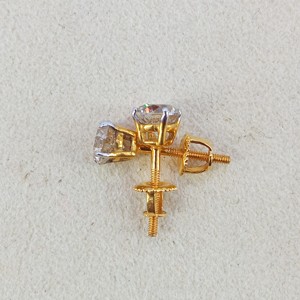 Round Cut Natural Diamond Ladies Solitaire <b>Stud</b> Earrings Womens 1.02Ct Trendy Wedding Jewelry Rhodium Plated 925 Sterling <b>Silver</b> - Product Image 5