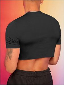 เสื้อยืดครอปทรงปกติ ผ้าฝ้ายถัก 100% สปอร์ต สตรีทแวร์ สำหรับผู้ชาย ขายส่ง รับผลิตตามแบบ เป็นมิตรกับสิ่งแวดล้อม แห้งเร็ว ระบายอากาศได้ดี ด้านหน้า - Product Image 2