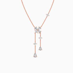 Collar con colgante de diamantes cultivados en laboratorio de 1.66 quilates en forma de gota con centro de corte princesa en oro amarillo, blanco y rosa de 9 quilates - Product Image 1