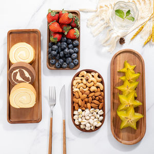 Assiette de service classique personnalisable en bois de manguier écologique, polie, sans BPA, avec support de couvercle, pour mariage, service alimentaire, cuisine domestique - Product Image 2
