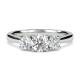 Bague Trilogie Élégante Vintage avec Diamant Taille Brillant 0,60 Carat, Diamant de Laboratoire, Or 18K et Platine, Certifiée pour Cadeau et Bijoux de Fête - Product Image 2
