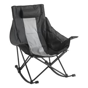 Sedia a dondolo pieghevole portatile per campeggio, resistente, con portabicchieri e tasca, supporta 102 kg per avventure all'aperto - Product Image 2