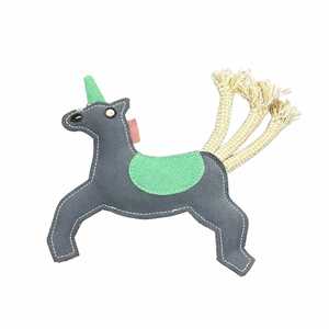 Jouet à mâcher pour chien licorne rayé mignon et tendance avec queue en corde, résistant aux morsures, en corde de coton, taille moyenne, pour usage intérieur - Product Image 3