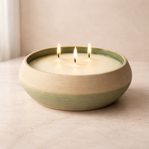 Soft <b>Edge</b> <b>Square</b> Ceramic Candle Vessel Thick Wall Heat Resistant Matte Speckled Finish Luxury Reusable Home Decor Holder - Product Image 5