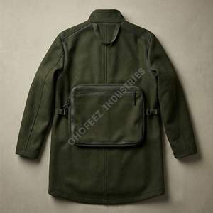 Veste de chasse pour homme en mélange de laine mérinos OEM, vêtement d'extérieur thermique anti-humidité avec sac de transport intégré et système de fermeture éclair silencieuse - Product Image 3