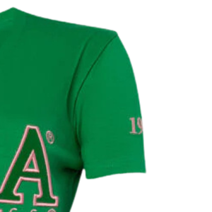 เสื้อยืดปักลาย AKA สีเขียว พรีเมียมคอตตอน คอวี แขนสั้น เนื้อผ้านุ่ม ระบายอากาศได้ดี สไตล์ลำลอง แฟชั่นสำหรับผู้หญิง - Product Image 4