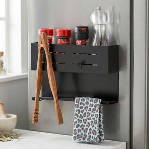 Wholesale Household Storage Rack Metal Housewares 2 tier Magnet Storage Rack with <b>Rubber</b> Magnet <b>Sheet</b> - Product Image 2