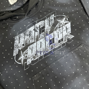 Distressed Hoodie Rhinestone <b>Zip</b> <b>up</b> <b>Jacket</b> Acid Wash Adjustable Price Trending Style Pink Zipper Men Fleece Streetwear Hoodie - Product Image 2
