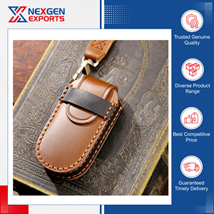 Nouvel arrivage : Porte-clés de voiture en cuir PU fait main, tendance, à suspendre à la ceinture, personnalisable – Fabricant et exportateur indien - Product Image 2