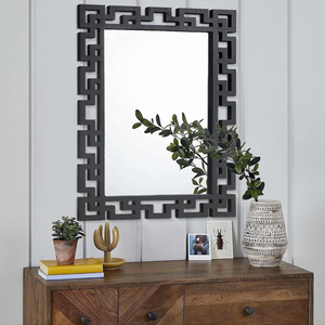 Modern Geometric <b>Wall</b> <b>Mirror</b> Decorative Black Metal Frame <b>Mirror</b> <b>for</b> Living Room & Large Abstract Art <b>Rectangle</b> <b>Wall</b> Decor - Product Image 6