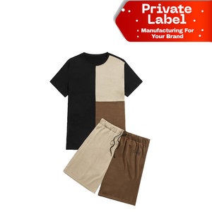 Factory Wholesale Curvy Men Shorts Set Custom Design Large Size Tracksuit Custom Men Big Size Shorts Set <b>Waffle</b> Knit Stretch - Product Image 1