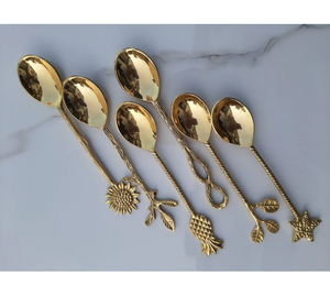 Royal Cutlery Awesome Stylish Mirror Polish Dinner <b>Table</b> Used Wholesale <b>Matte</b> Gold Plated Stainless Steel Flatware Cutlery Sets - Product Image 3