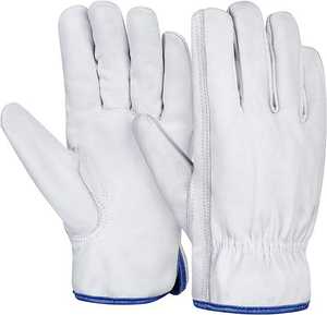Guantes de Trabajo Resistentes de Cuero Vacuno, Guantes de Conductor para Conducir Camiones, Jardinería, Almacén - Product Image 4
