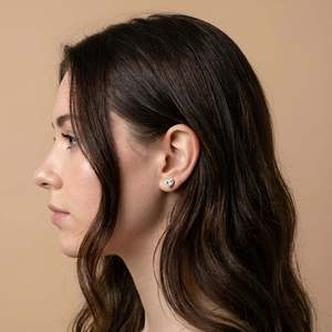 Ensemble de boucles d'oreilles en diamant taille cœur de 2,0 carats cultivé en laboratoire, certifié IGI, clarté VVS, or blanc 14 carats, sertissage à griffes, cadeau de fête - Product Image 1