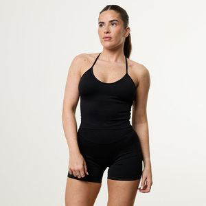 Ensemble de vêtements de sport sans couture pour femmes, noir, short taille haute, soutien-gorge de sport, 2 pièces, vêtements de sport, yoga, fitness - Product Image 1