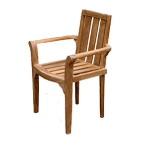 <b>Outdoor</b> Indoor Furniture Solid Teak Wood <b>Stackable</b> <b>Chair</b> Classic Space-Saving Modern Design - Product Image 1