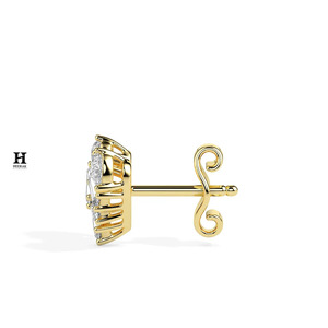 Pendientes de Diamantes de Laboratorio en Forma de Corazón de Lujo, Pendientes de Diamantes CVD con Corte Baguette y Pera Multiforma, Joyería Fina de Oro Sólido - Product Image 2