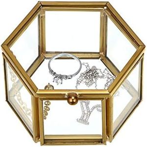 gold glass jewelry box beautify rose <b>mirrored</b> jewelry makeup organised - Product Image 4