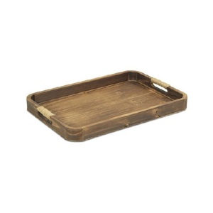 Plateau de petit-déjeuner en bois naturel fait main, plateau de service rustique avec poignées pour café, thé, nourriture, collations, repas, maison - Product Image 3