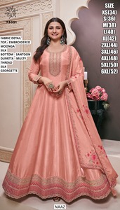 White Aqua Raas Bandhani Traditional Anarkali Dress Bhandhani Dupatta Quick Dry for Women Moonga Silk Floor-Length Party Wear - Product Image 4