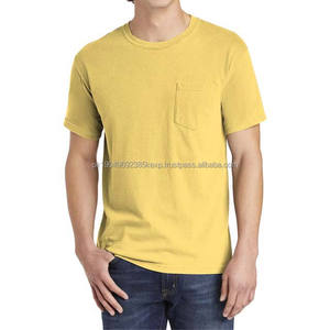 Men's Breathable Plain <b>T</b>-<b>Shirts</b> Manufacturer Cotton <b>Polyester</b> <b>T</b>-<b>Shirt</b> Wholesale Men's Summer Round Collar <b>T</b> <b>Shirts</b> Yellow Color - Product Image 1