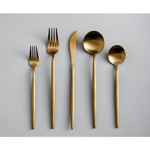 Ensemble de couverts minimalistes noir mat en gros d'usine, couteau, fourchette, cuillère, vaisselle en métal résistante au lave-vaisselle pour mariages et événements - Product Image 3