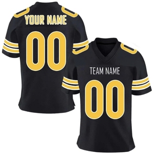 Maillot de football américain personnalisé unisexe grande taille à col en V et manches courtes, impression par transfert thermique, nom et numéro d'équipe, respirant - Product Image 4