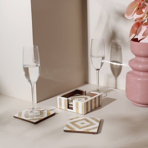 Decorative Bone Inlay Bohemian Style Eco-Friendly Lightweight Handmade <b>Drink</b> <b>Coaster</b> for Elegant Home Living Room Decor - Product Image 4