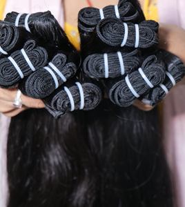 Extensions de cheveux humains vierges indiens Remy lisses et soyeux, sans nœuds, sans perte, de 8 à 36 pouces, cuticules alignées, vente en gros - Product Image 4