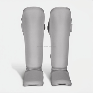 Protections de tibia et coussinets d'entraînement Muay Thai en cuir PU pour la protection MMA et de boxe - Product Image 1
