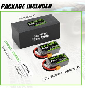 OVONIC 6S 1000mAh 100C 22.2V Lipo <b>Battery</b> XT60 for FPV Racing <b>Drone</b> Quadcopter - Product Image 5